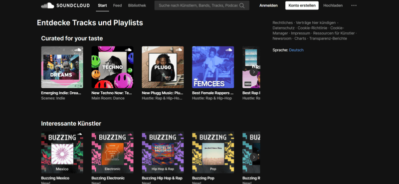 SoundCloud ohne Anmeldung