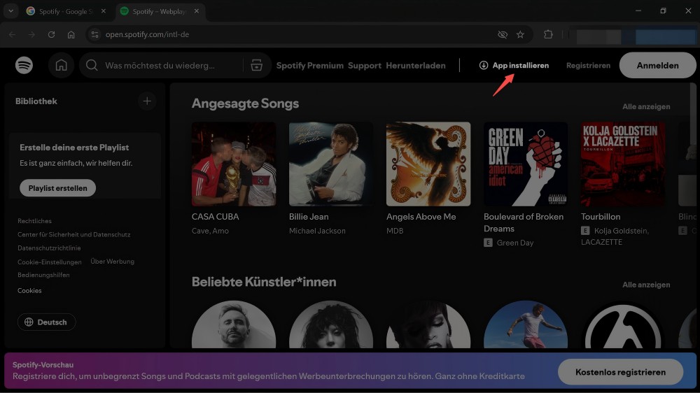 Spotify-App kostenlos herunterladen