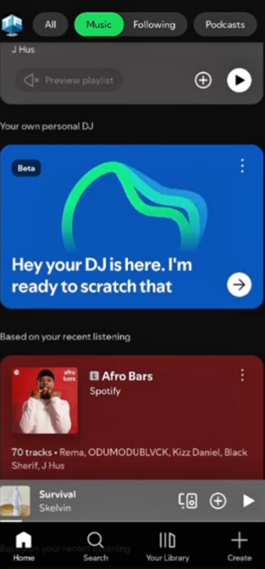 Spotify DJ-Modus suchen