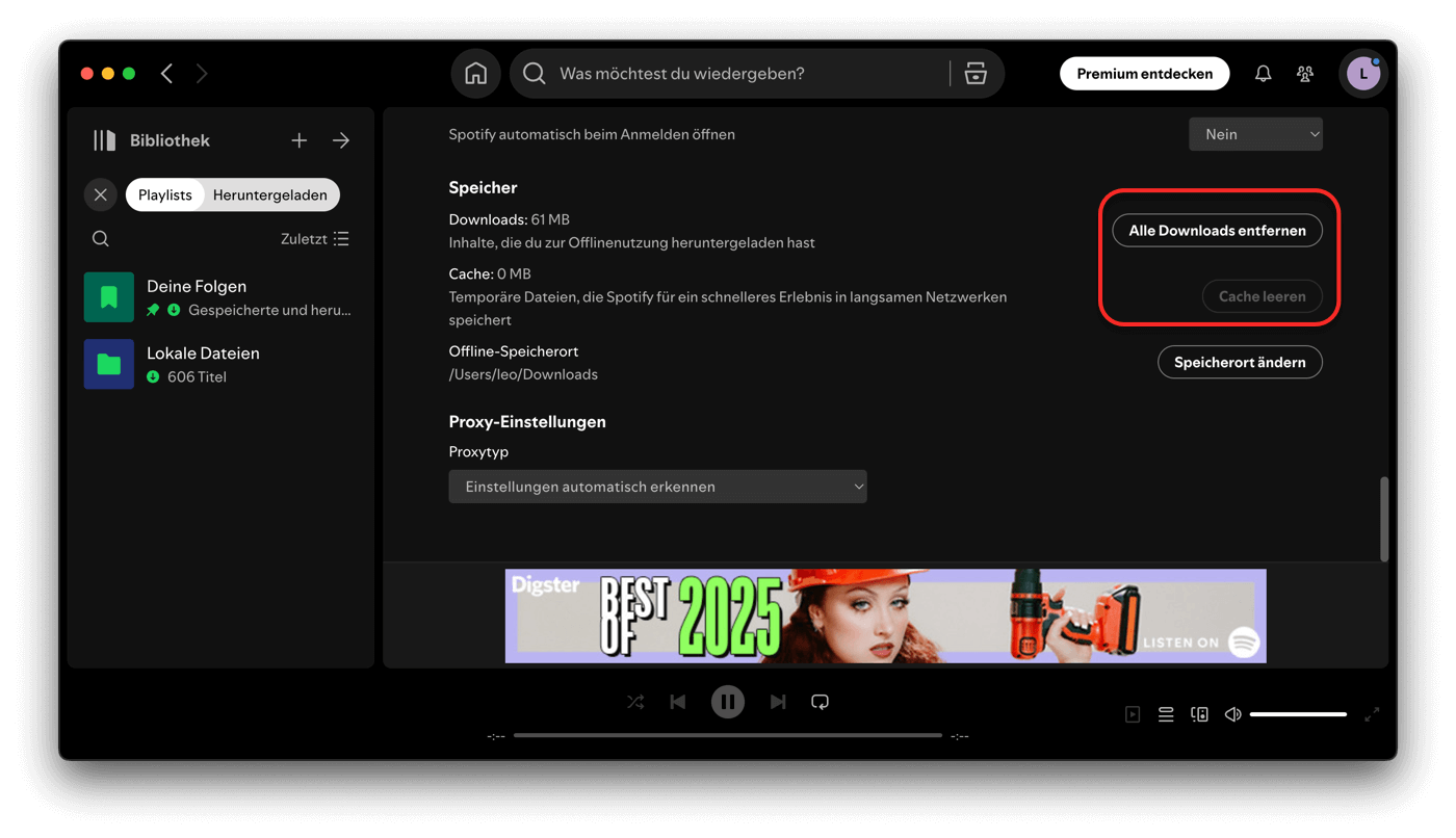 Spotify Downloads löschen