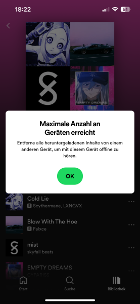 Spotify Geräte-Limit