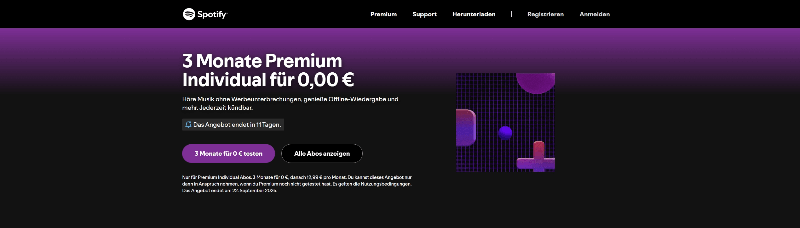 Spotify Music gratis testen