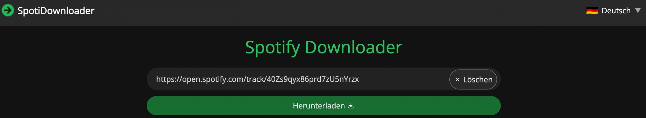 Spotify Link bei Spotify Downloader fügen