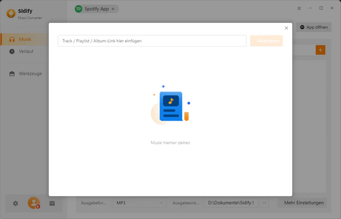 Spotify-Musik zu Sidify hinzufügen