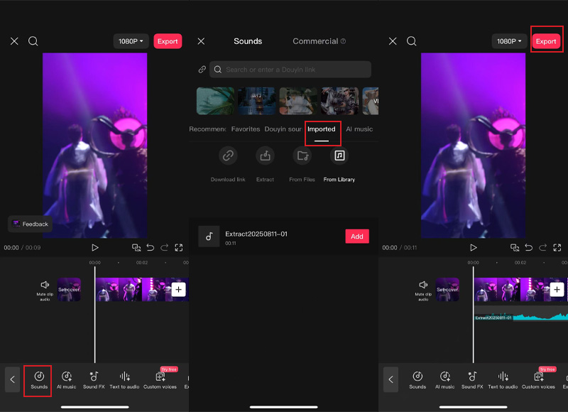 Spotify Musik zum Video hinterlegen und speichern im CapCup