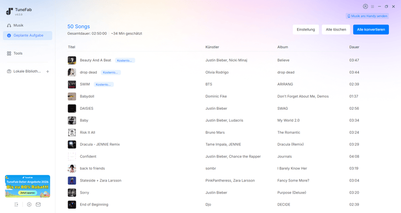 Spotify Playlist mit TuneFab Spotify Music Converter herunterladen