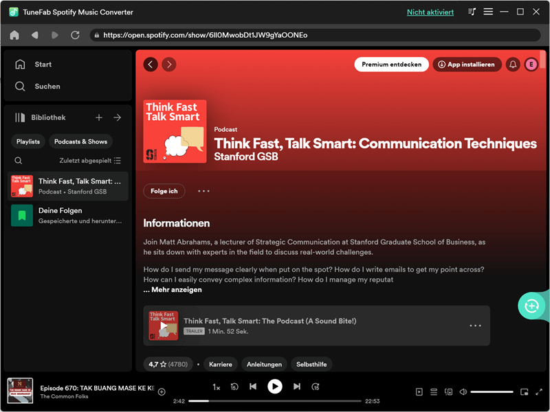 Spotify Podcast auswählen