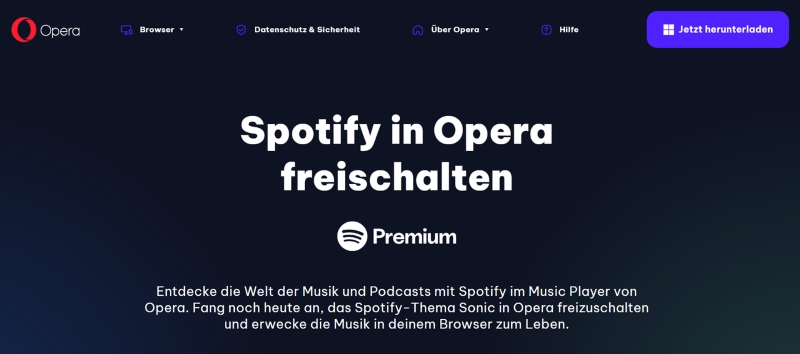 Spotify Premium 3 Monate kostenlos mit Opera