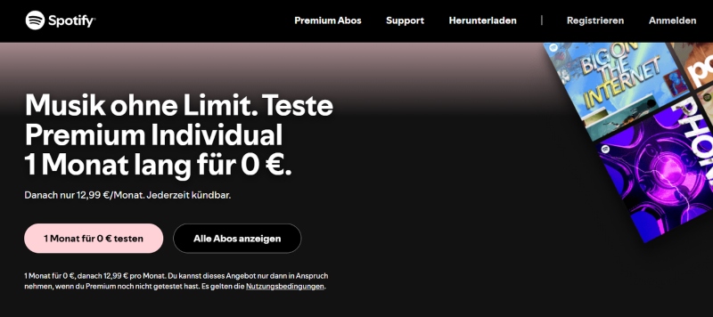 Spotify Premium kostenlos testen