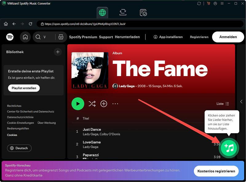 Spotify-Songs hinzufügen in ViWizard