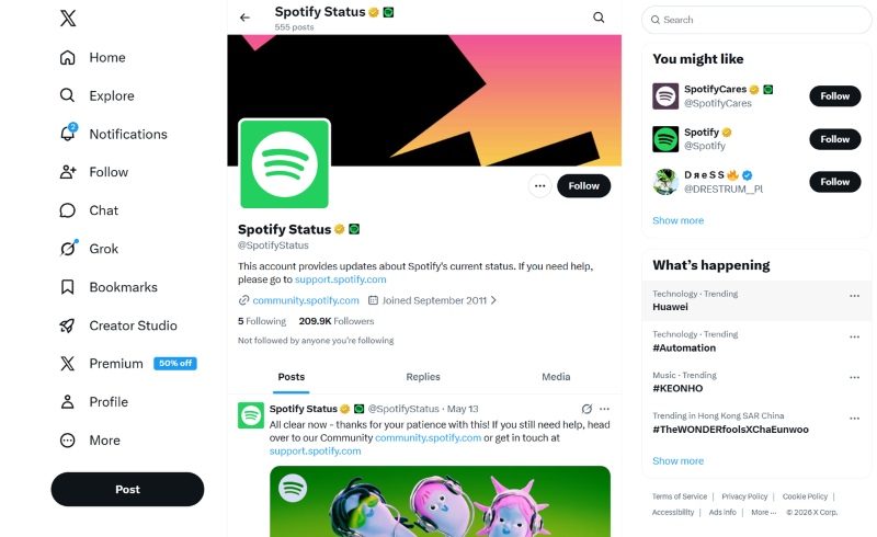 @SpotifyStatus