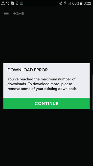 Spotify Titel Download-Limit