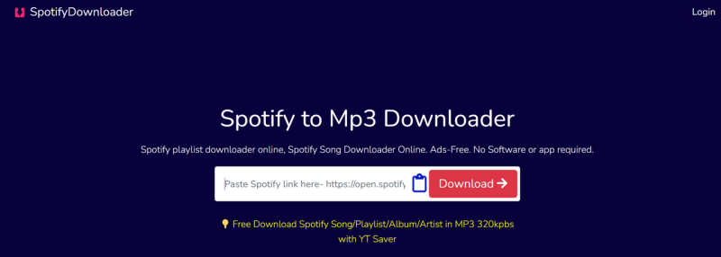 SpotifySongDownloader Website
