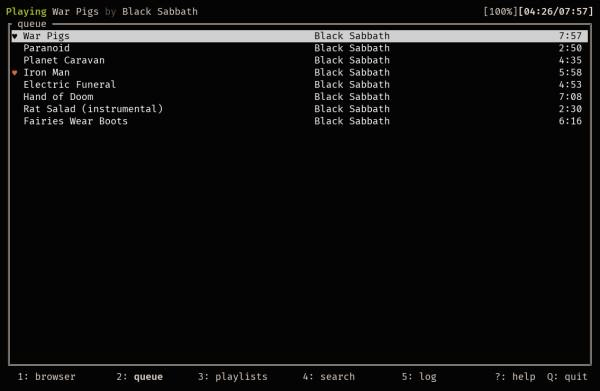 Subsonic Terminal Music Player S