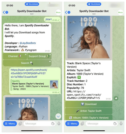 Telegram Spotify Bots Spotify Android Downloader