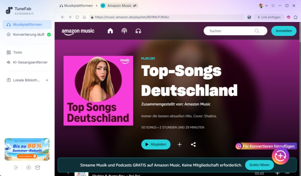 TuneFab Amazon Music Converter kostenlos testen