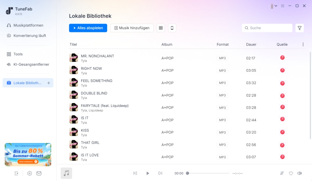Apple-Music-Playlist mit TuneFab erfolgreich erkennen