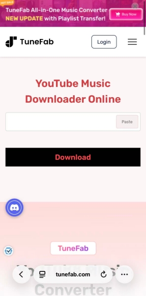 TuneFab YouTube Music Converter Online Homepage