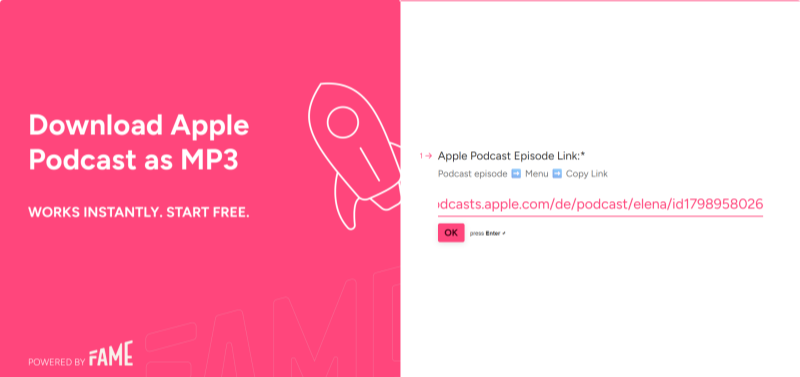 URL von Apple Podcast Episoden einfügen