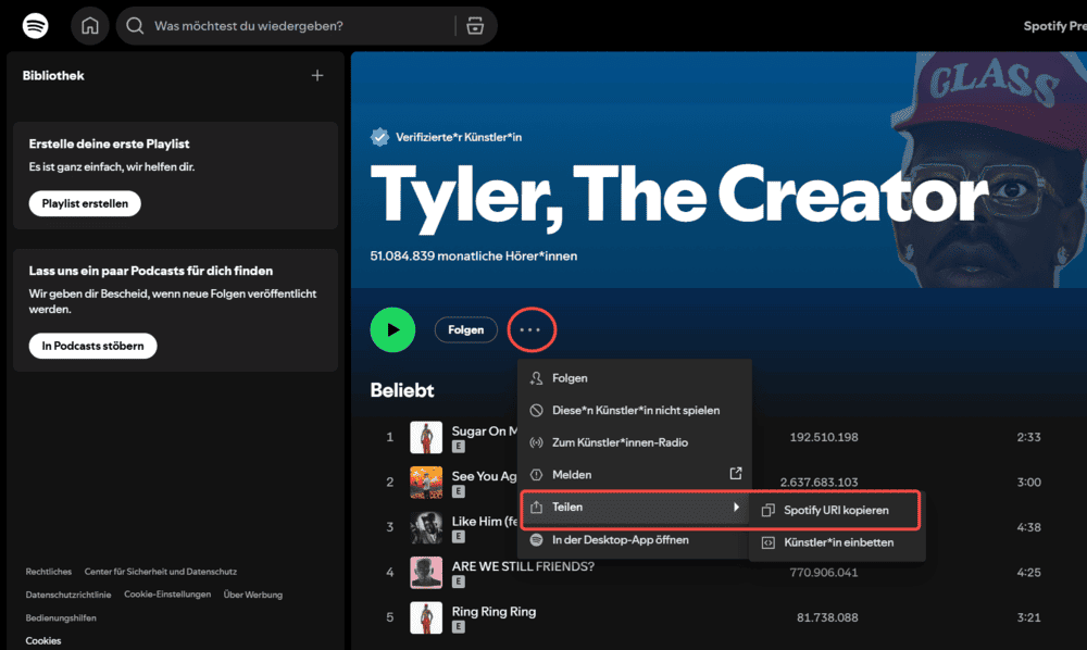 Spotify Songlink kopieren