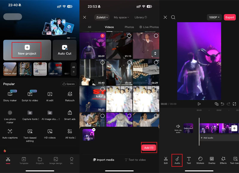 Video in Capcup importieren