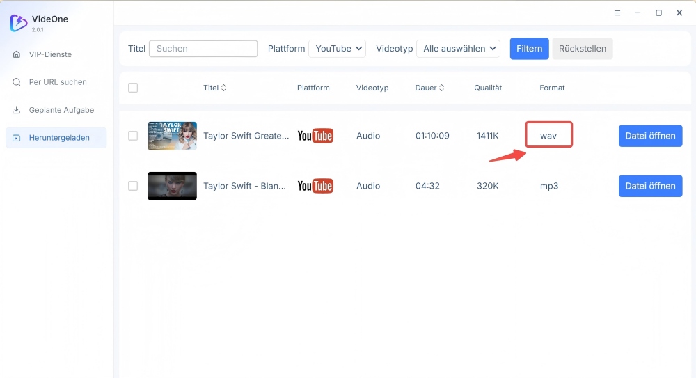 VideOne YouTube-to-WAV Downloader