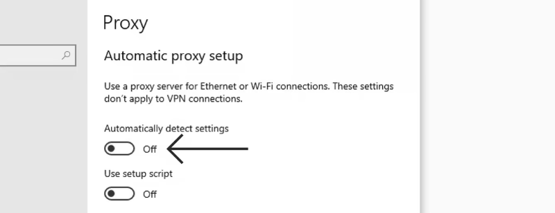 VPN oder Proxy deaktivieren