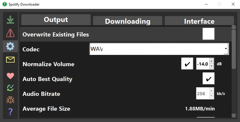 WAV als Ausgabeformat einstellen