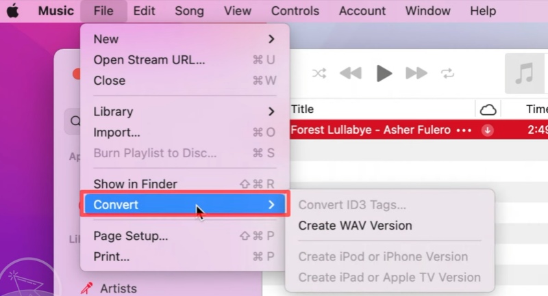 WAV-Version erstellen in Apple Music auf Mac
