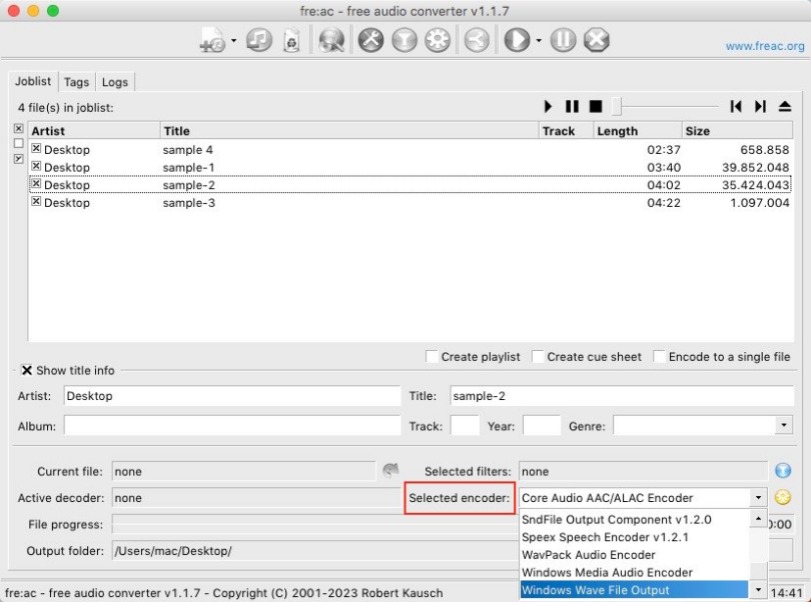 Windows Wave File Output in fre:ac