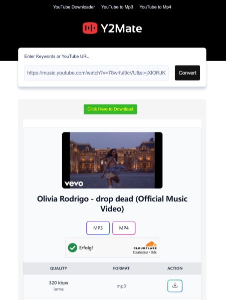 Y2Mate YouTube-zu-MP3-Downloader