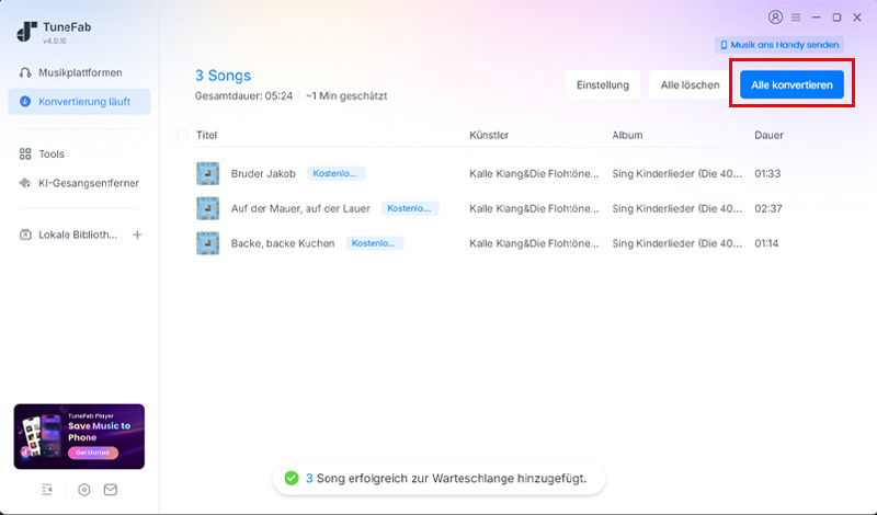 YouTube Kinderlieder downloaden mit TuneFab