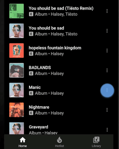 Dreipunkt-Menü von YouTube Music öffnen