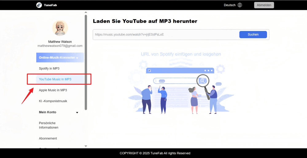 YouTube Music Online Converter auswählen