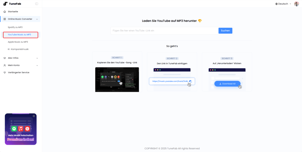 YouTube Music Online-Konverter auswählen
