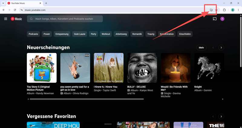 YouTube Music Webplayer als PWA installieren