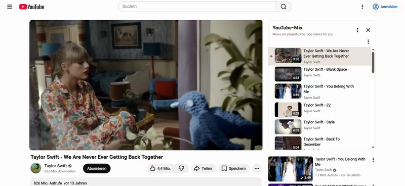 Youtube Musikvideo ohne Anmeldung wiedergeben