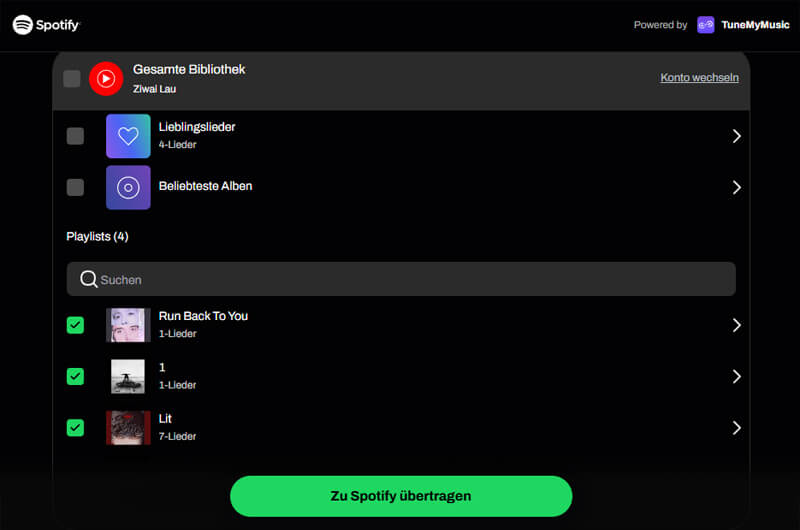 YouTube-Playlist auswählen via online Tool