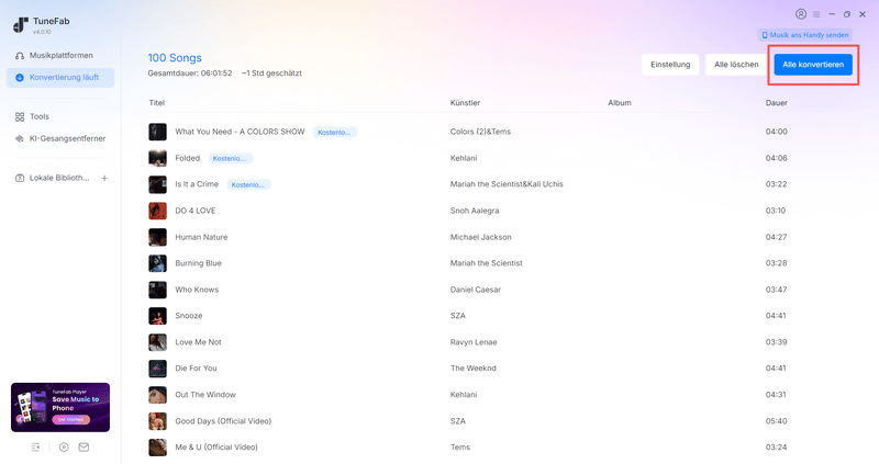 YouTube Playlist mit TuneFab downloaden