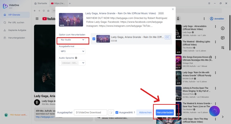 YouTube-Video als Audio speichern