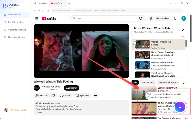 YouTube-Video in VideOne analysieren