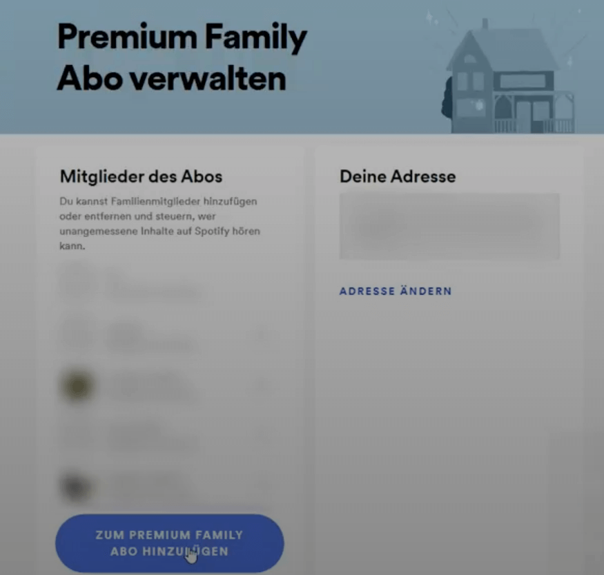 Zum Premium Family Abo hinzufügen